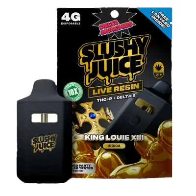 Delta Munchies: Slushy Juice THC-p + Delta 8 THC 4g Disposable Vape - King Louie XIII Indica
