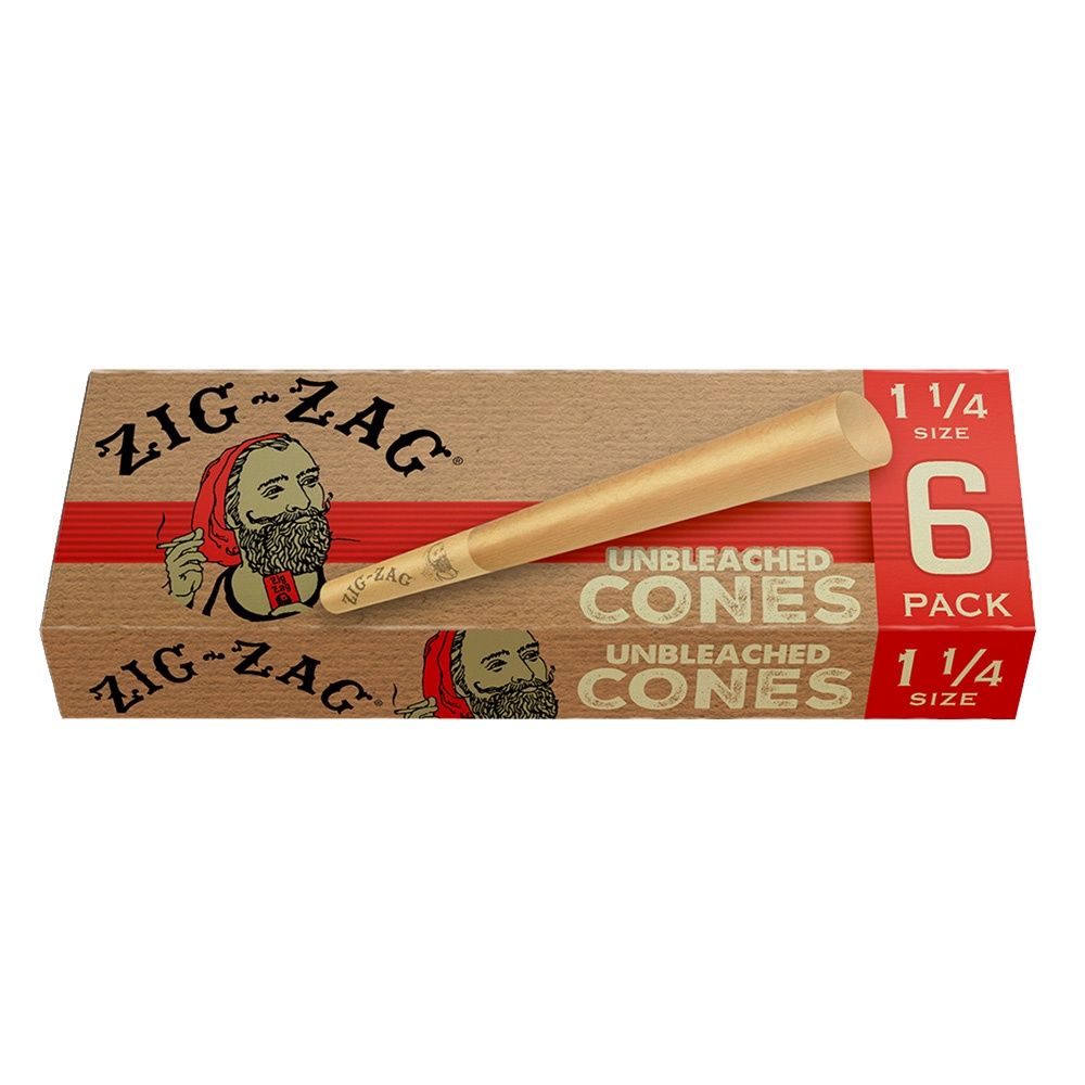 Zig-Zag: Unbleached Paper Cones - 6pk / 1 1/4"