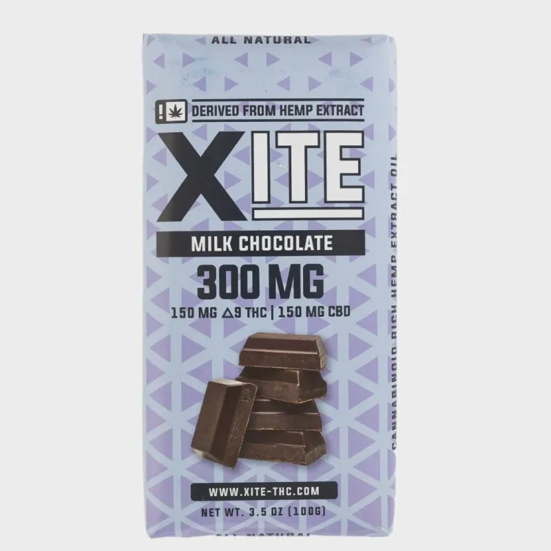 Xite: 300mg Milk Chocolate Bar 1:1 THC-CBD