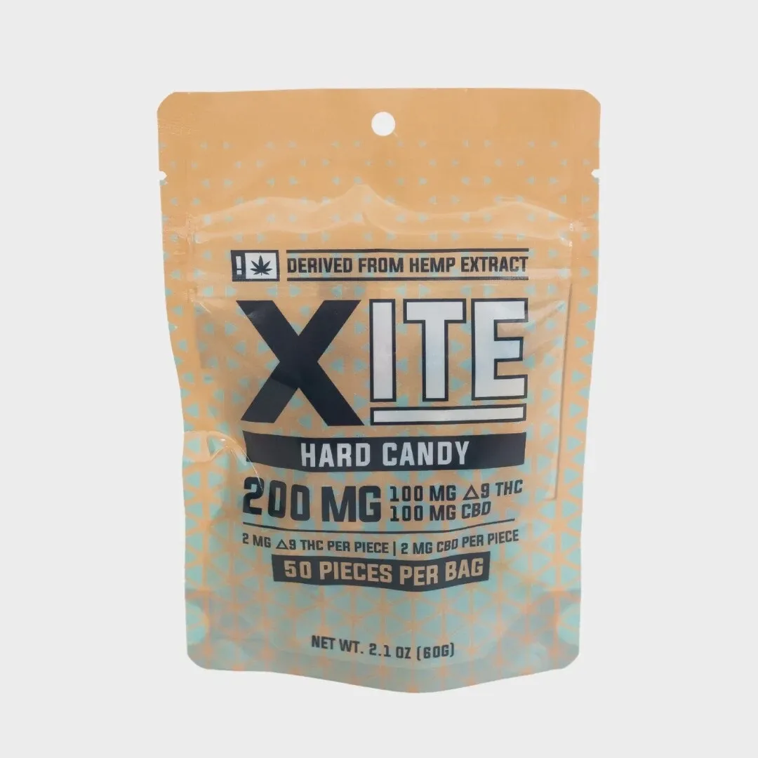 Xite: 50ct Microdose Hard Candy&#39;s 1/1 THC-CBD