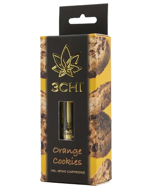 3chi Orange Cookies Indica Hybrid Delta 8 THC Vape Cartridge 1g Get
