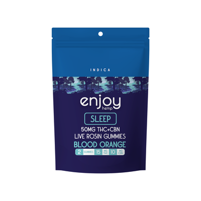 Enjoy: 15mg Blood Orange Sleep Delta 9 THC + CBN Gummies - 2ct