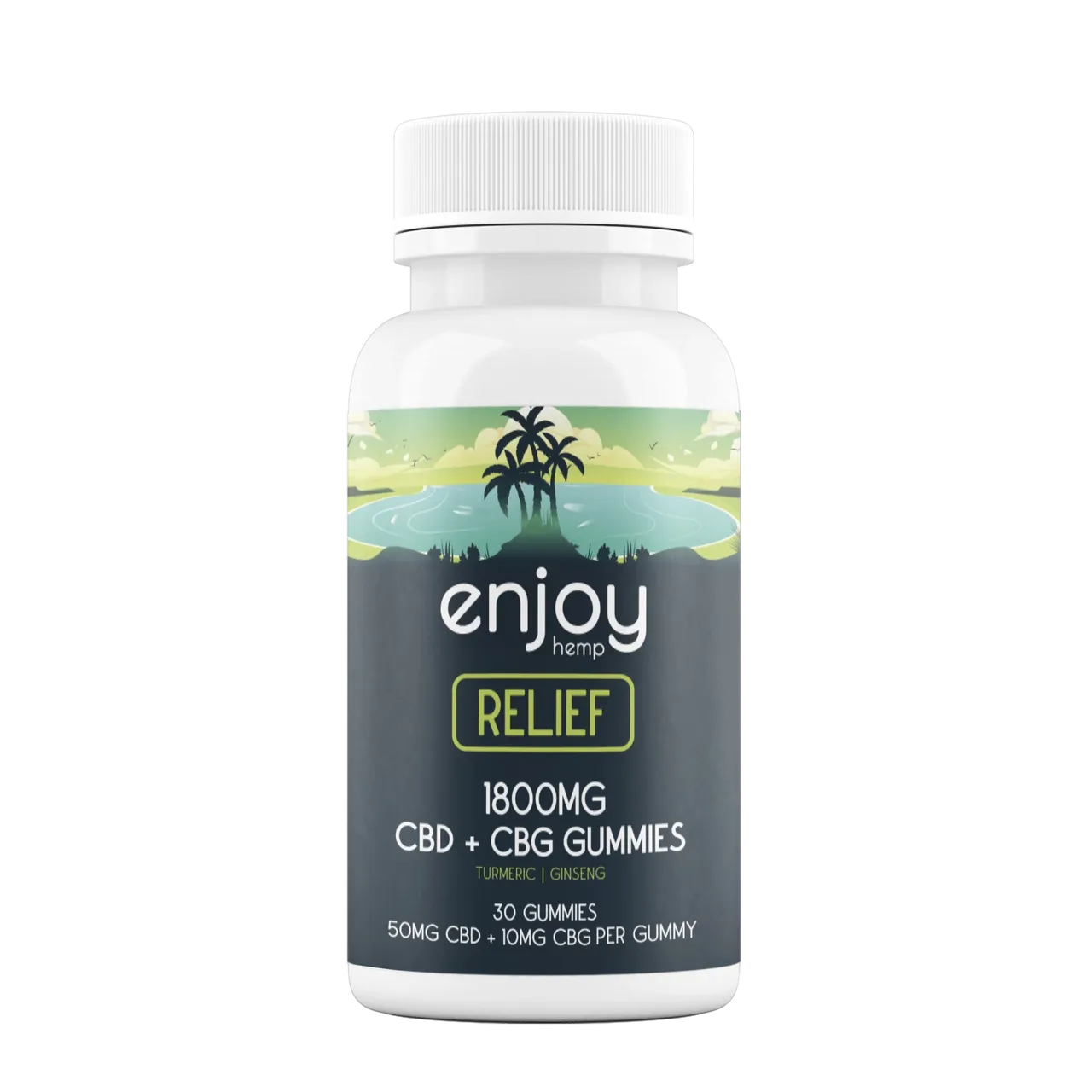 Enjoy: Full Spectrum CBD Relief Gummies + CBG + Turmeric + Ginseng