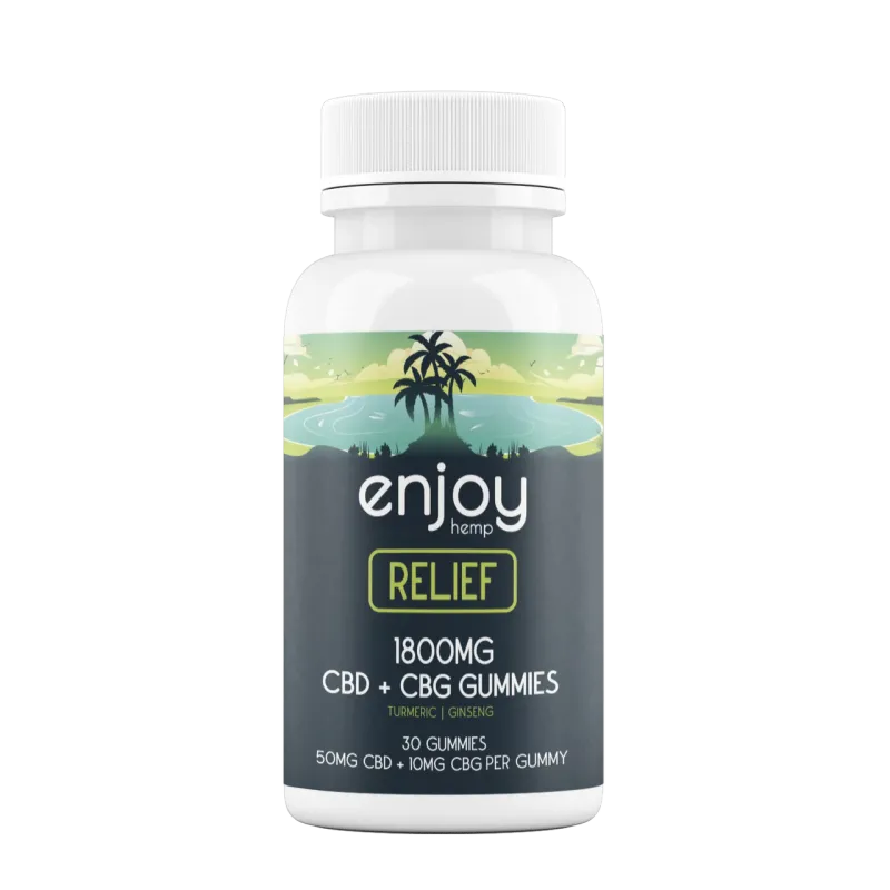Enjoy: Full Spectrum CBD Relief Gummies + CBG + Turmeric + Ginseng