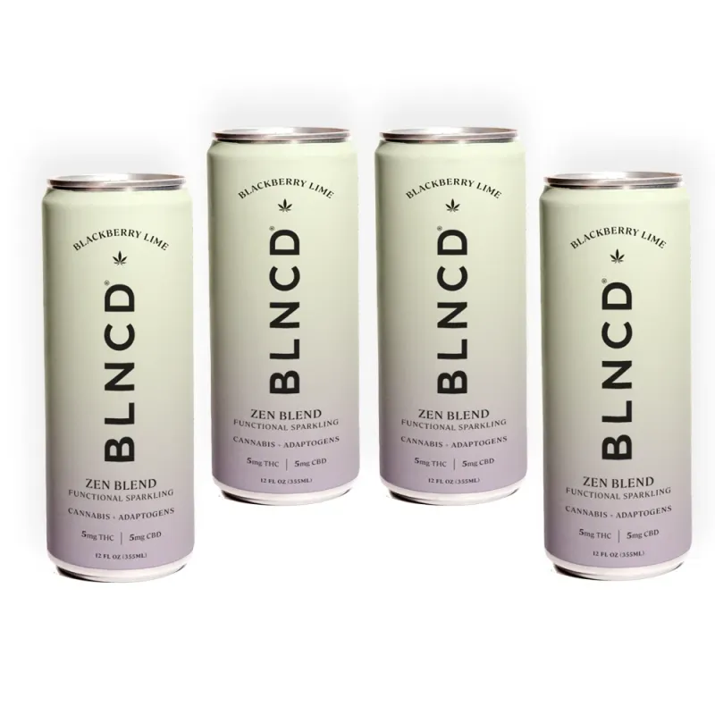 BLNCD: Cannabis + Adaptogen THC Elixir - Zen Blend 5mg THC | 5mg CBD (4 pack)