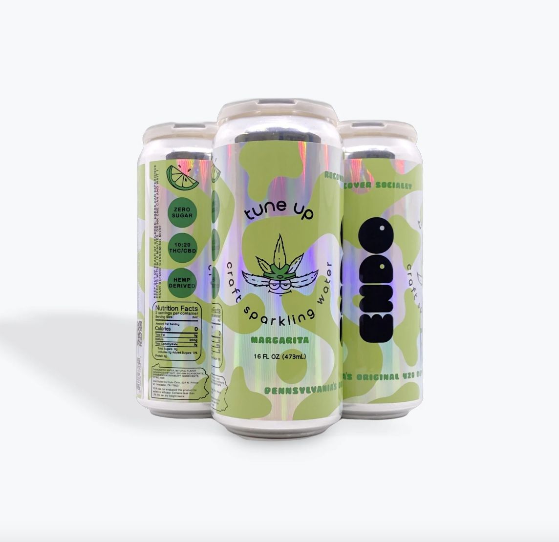 Endo Margarita 16oz Tune Up THC:CBD Sparkling Water (4-pack)