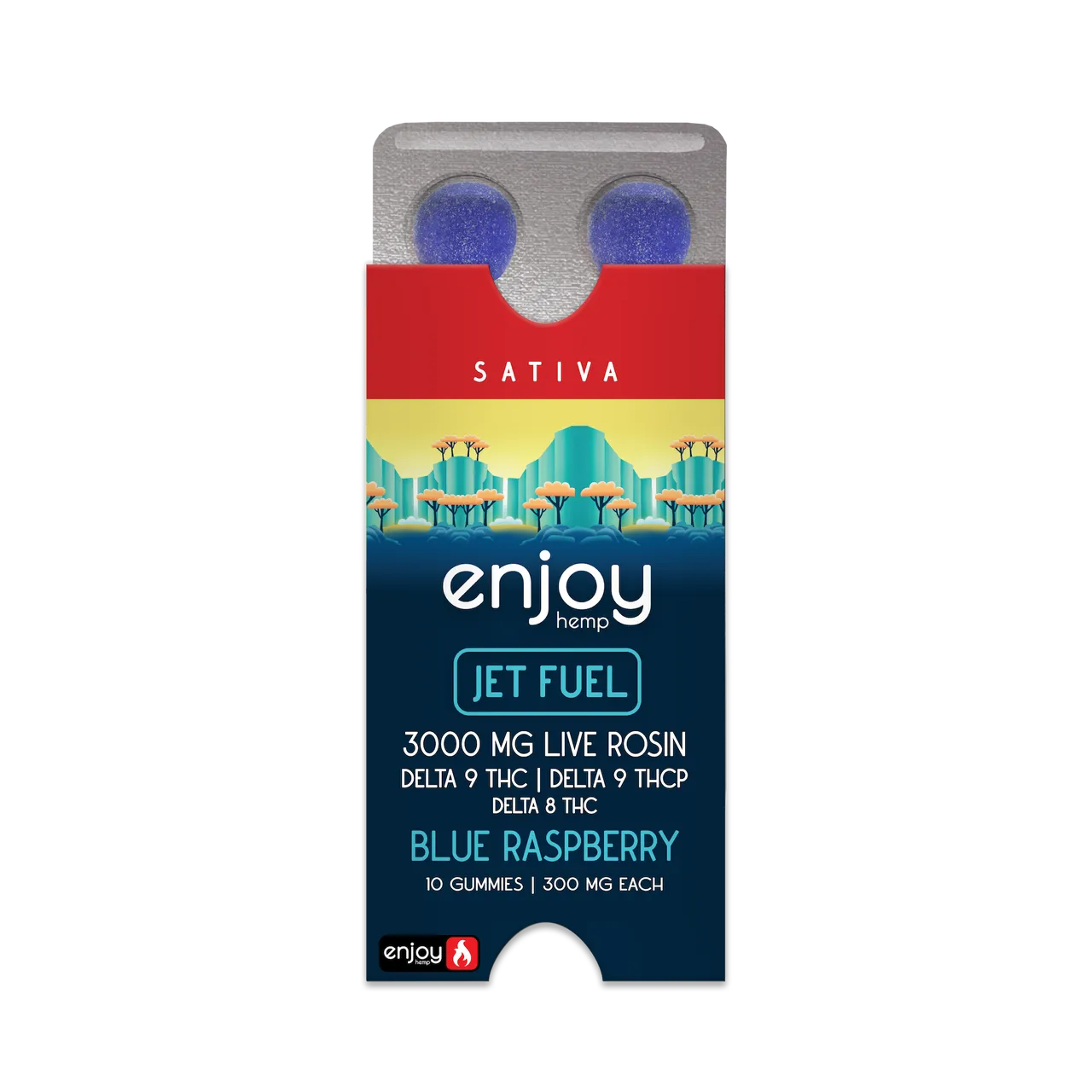 Enjoy: 300mg THC + THCp Live Rosin Jet Fuel- Blue Raspberry