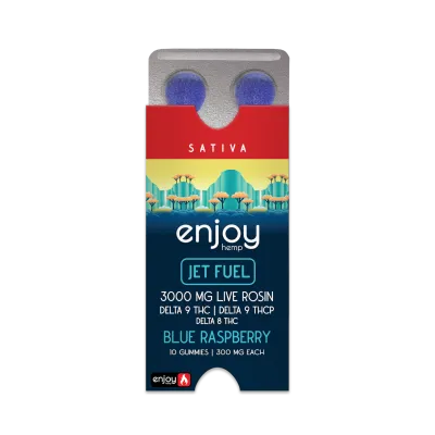 Enjoy: 300mg THC + THCp Live Rosin Jet Fuel- Blue Raspberry