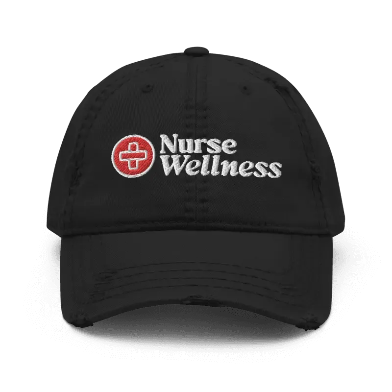Nurse Wellness Embroidered Distressed Dad Hat