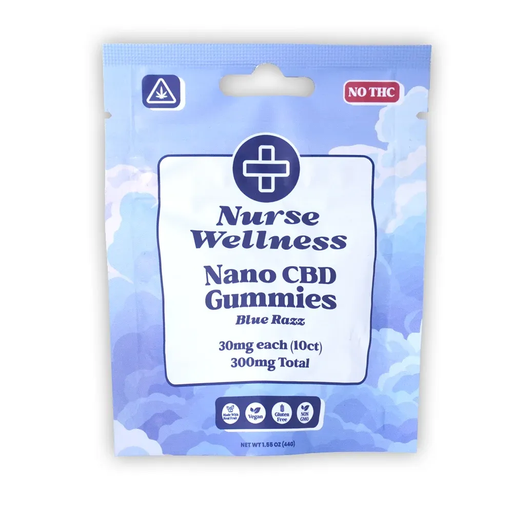 Nurse Wellness: Broad Spectrum Nano CBD 30mg Blue Raspberry 10 count