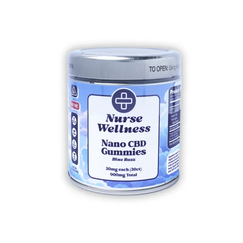 Nurse Wellness: Broad Spectrum Nano CBD 30mg Blue Raspberry 30 count