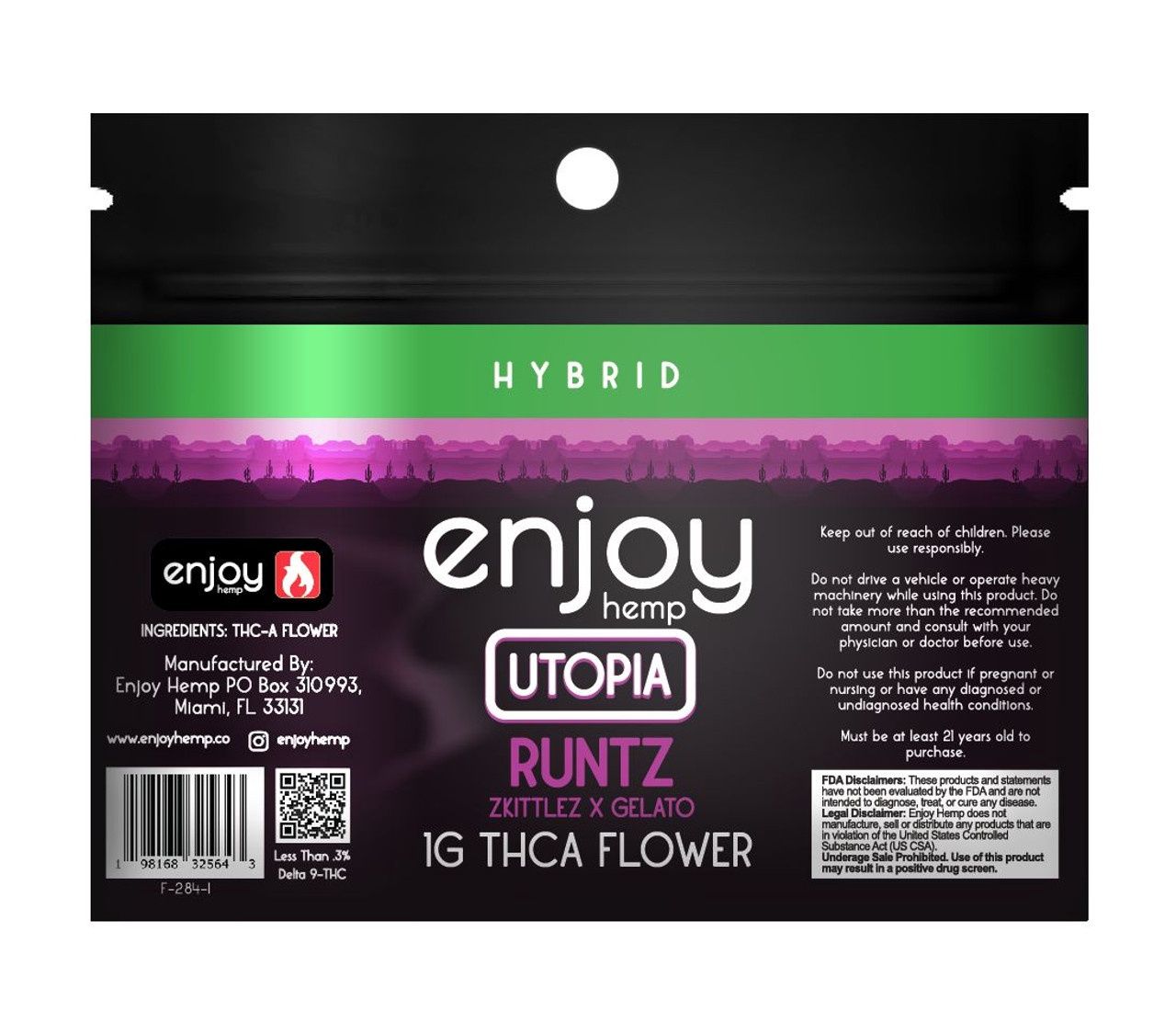 Enjoy: Utopia 1g THCa Flower - Runtz Hybrid