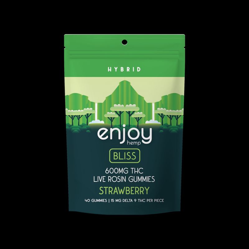 Enjoy: 15mg Live Rosin Delta 9 THC Gummies Bliss 40ct