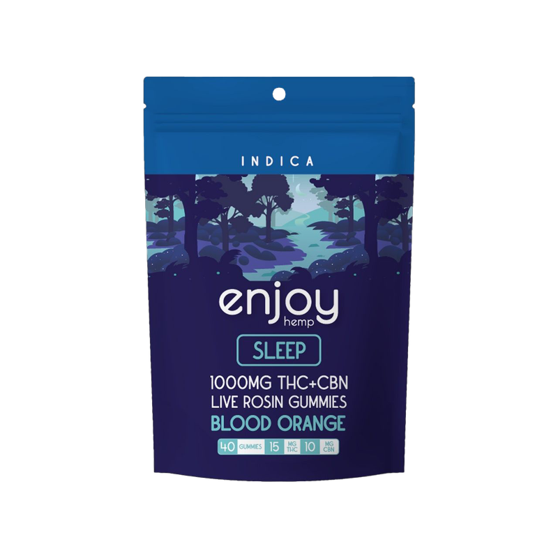 Enjoy: Blood Orange Sleep 15mg Delta 9 THC + CBN Gummies 40ct