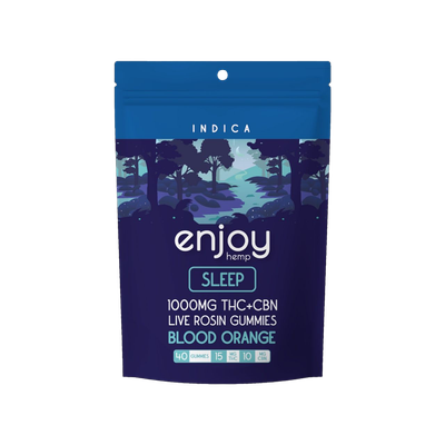 Enjoy: Blood Orange Sleep 15mg Delta 9 THC + CBN Gummies 40ct