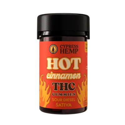 Cypress Hemp: Hot Cinnamon Sativa 8mg THC Gummies / 30ct