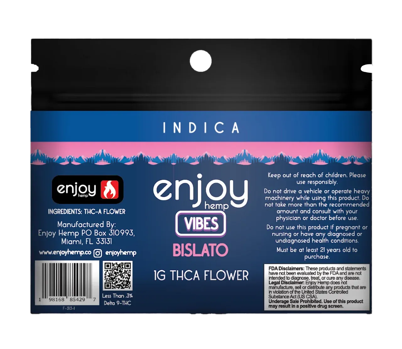 Enjoy: Vibes 1g THCa Flower - Indica Bislato