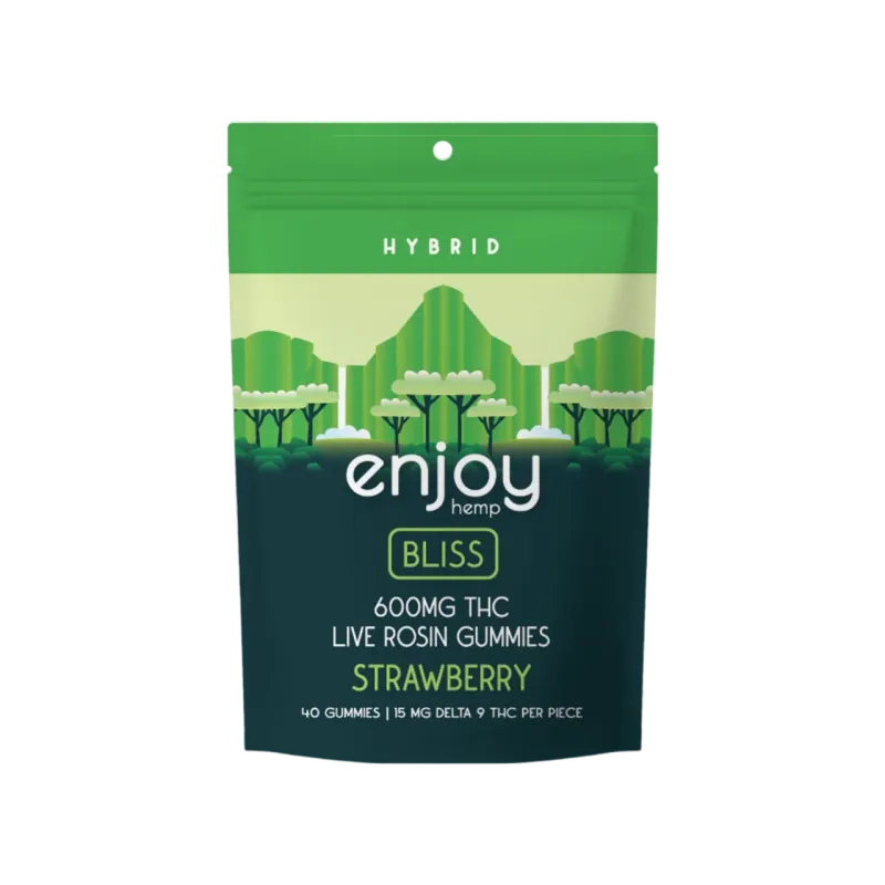 Enjoy: 15mg Live Rosin Delta 9 THC Gummies Bliss 40ct