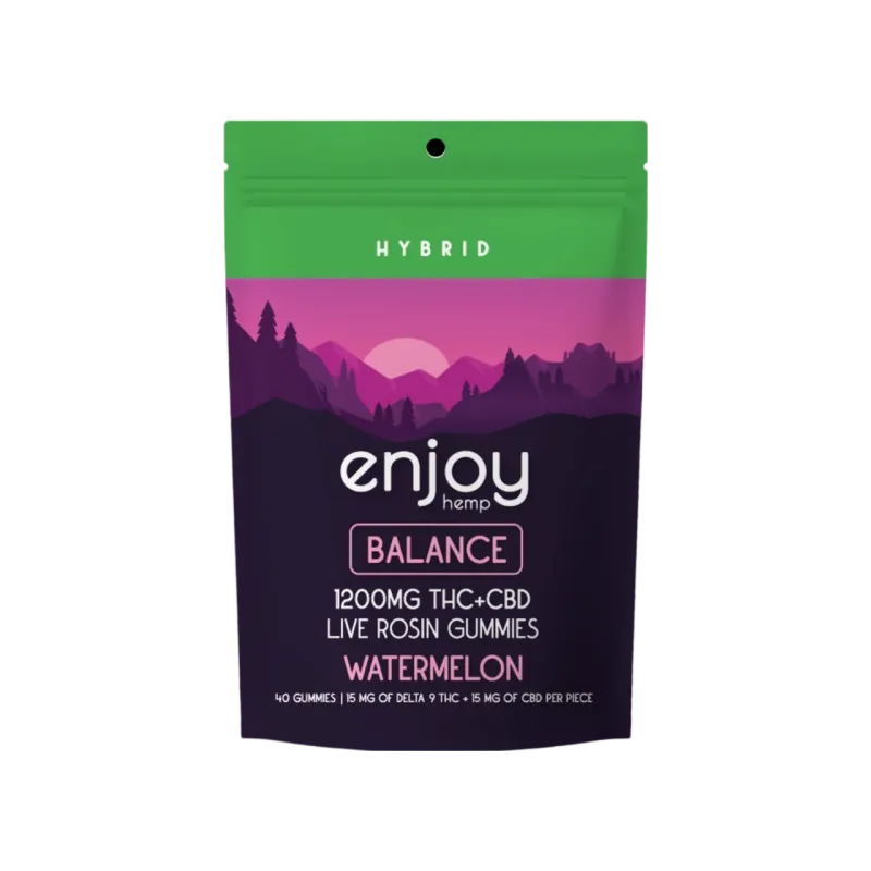 Enjoy: 15mg Live Rosin Delta 9 THC + CBD Gummies Balance 40ct