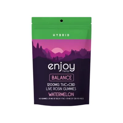 Enjoy: 15mg Live Rosin Delta 9 THC + CBD Gummies Balance 40ct