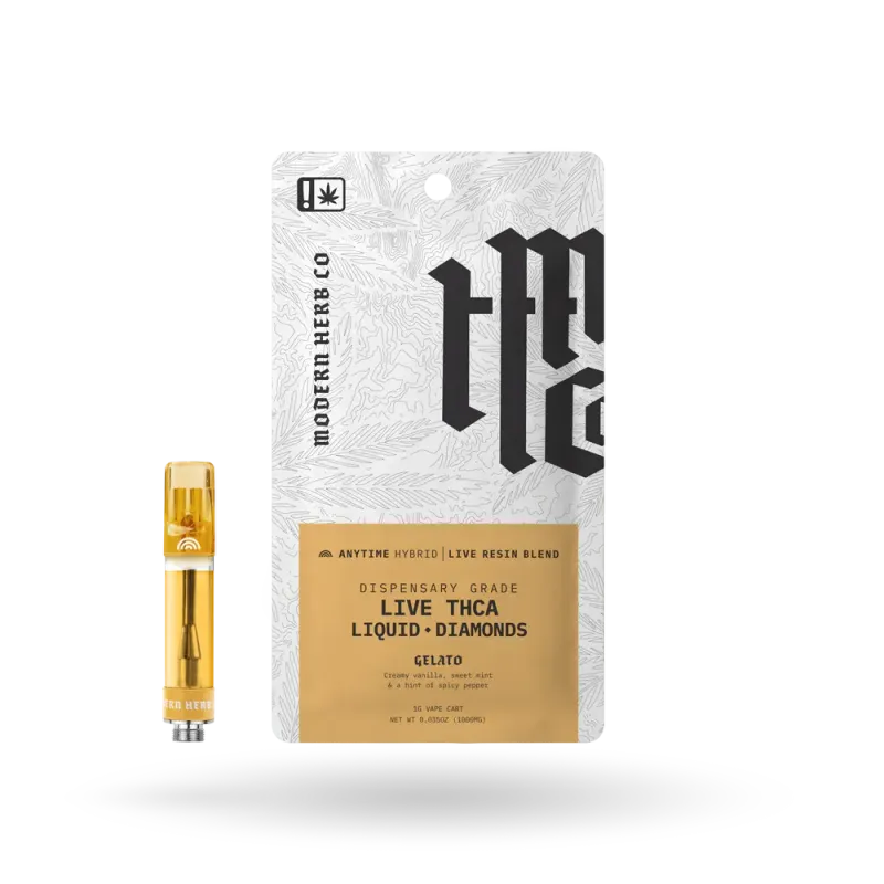 Modern Herb Co: Anytime Gelato Hybrid THCa Liquid Diamonds Vape Cartridge 1g