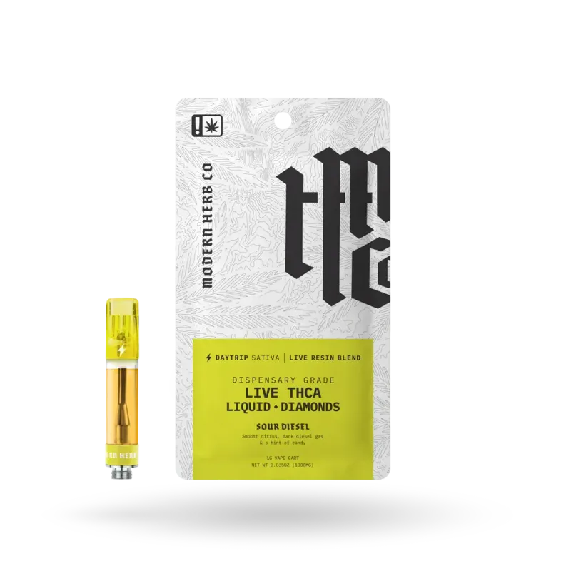 Modern Herb Co: Daytrip Sour Diesel THCa Liquid Diamonds Vape Cartridge 1g