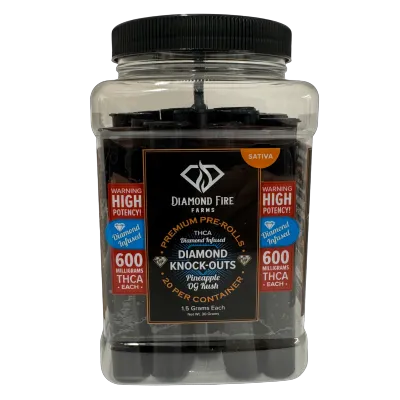 Diamond Fire Farms: Diamond Knockout Pineapple OG Kush Sativa THCa 1.5g Prerolls / 20 count