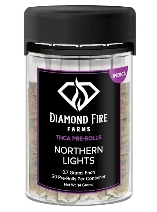 Diamond Fire Farms: Dogwalker Northern Lights Indica THCa Prerolls / 20 ct