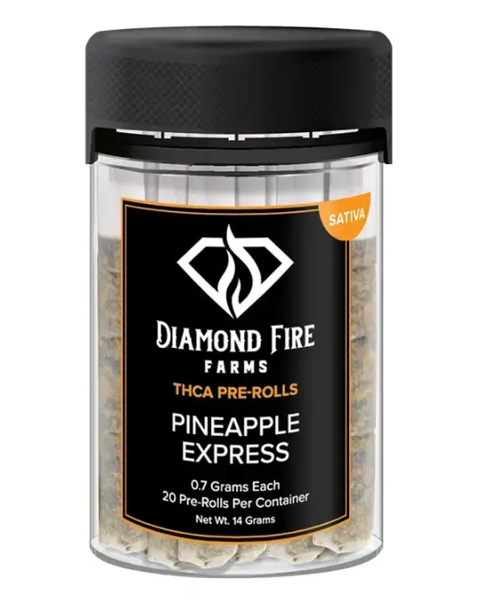 Diamond Fire Farms: Dogwalker Pineapple Express Sativa THCa Prerolls / 20ct