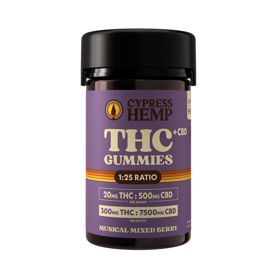 Cypress Hemp: Musical Mixed Berry Hybrid 20mg THC Gummies