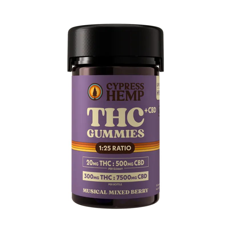 Cypress Hemp: Musical Mixed Berry Hybrid 20mg THC Gummies