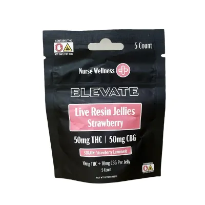 Nurse Wellness: 10mg Delta 9 THC & 10mg CBG Elevate - Strawberry Lemonade 5ct Gummies