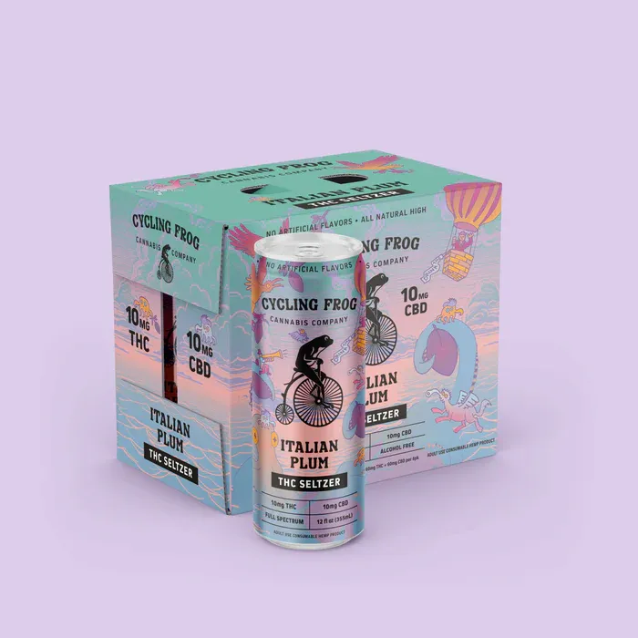 Cycling Frog: 10mg THC Seltzer - Italian Plum - 6pack