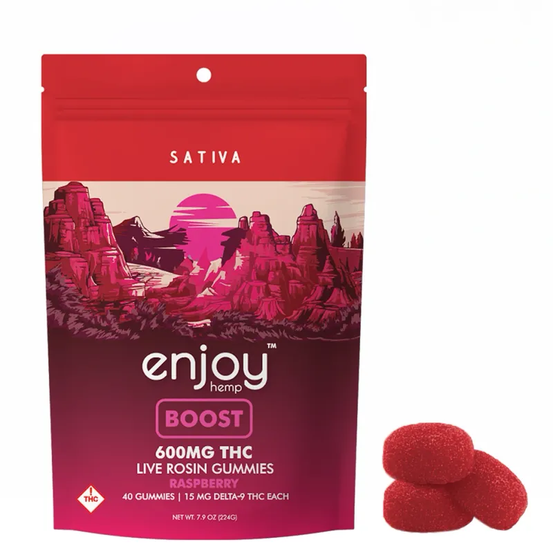 Enjoy: 15mg Live Rosin Delta 9 THC Gummies Boost 40ct