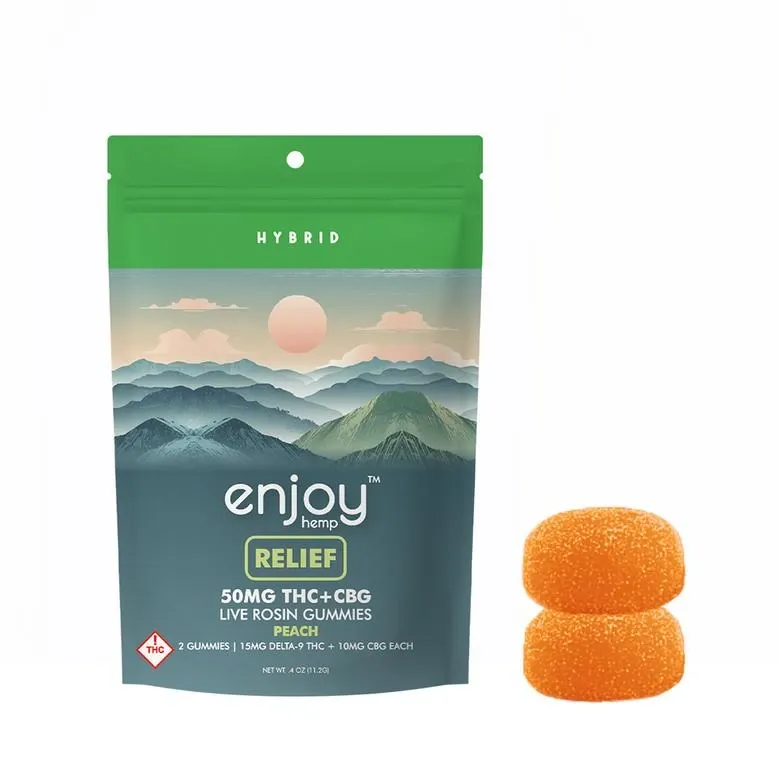 Enjoy: Live Rosin 15mg Delta 9 THC + CBG Relief 2pk (Hybrid)