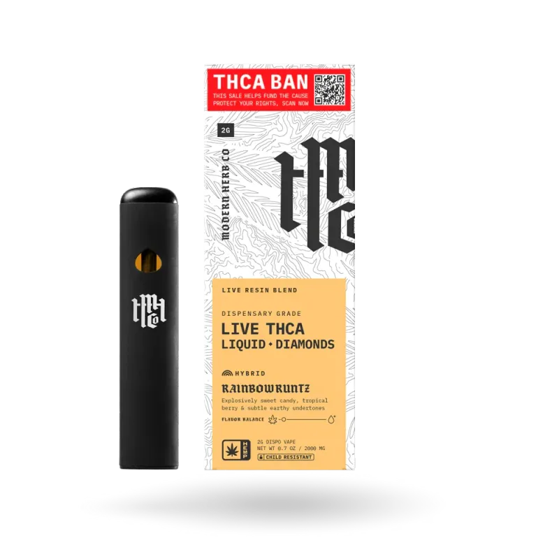 Modern Herb Co: Rainbow Runtz Hybrid 2g THCa Disposable Live Resin Liquid Diamonds