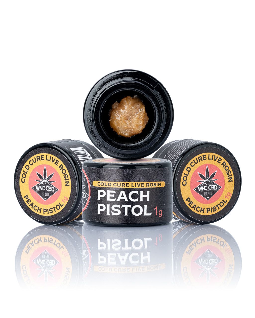 WNC: Peach Pistol Cold Cure Live Rosin THCa Concentrate 1g