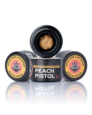 WNC: Peach Pistol Cold Cure Live Rosin THCa Concentrate 1g