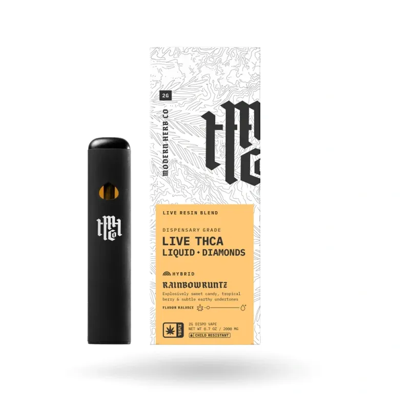 Modern Herb Co: Rainbow Runtz Hybrid 2g THCa Disposable Live Resin Liquid Diamonds