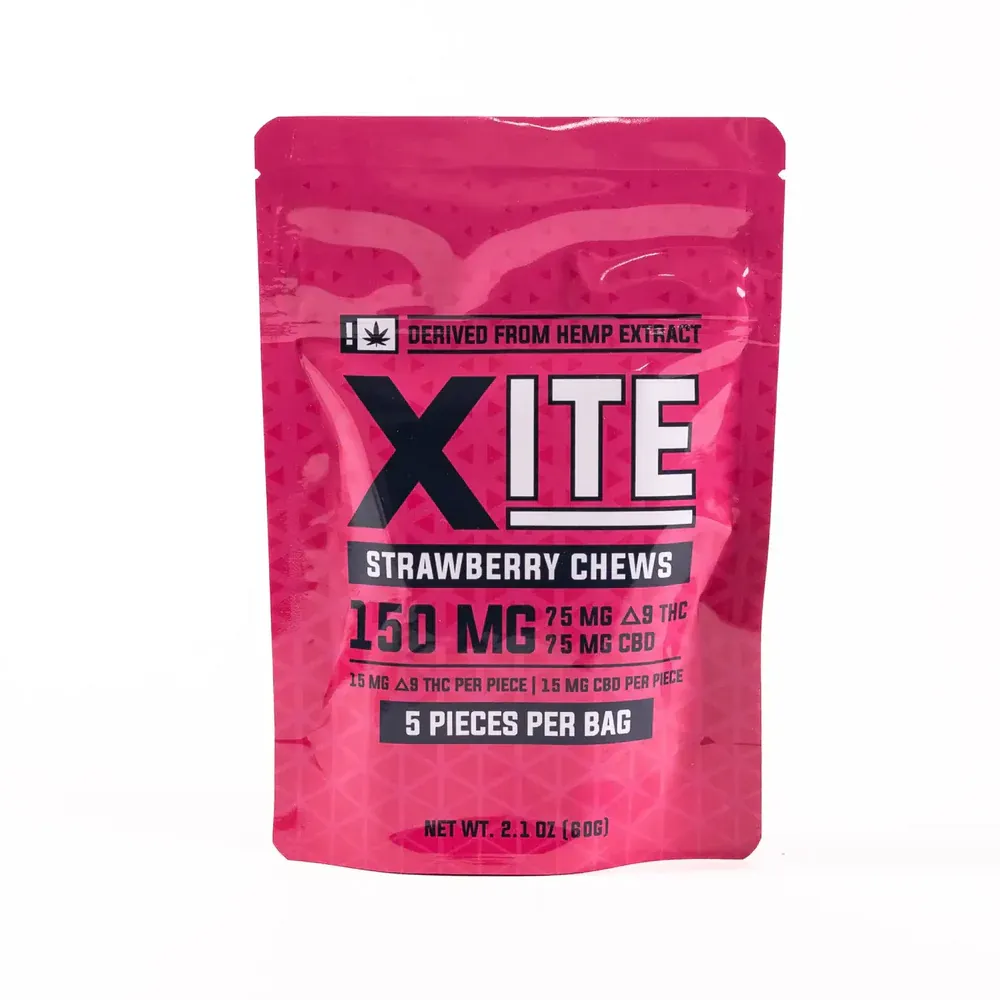 Xite: Strawberry Chews 1:1 THC:CBD 5ct Bag