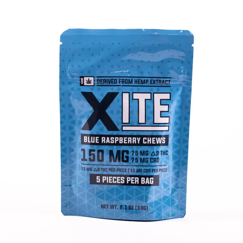 Xite: Blue Raspberry Chews 1:1 THC:CBD 5ct Bag