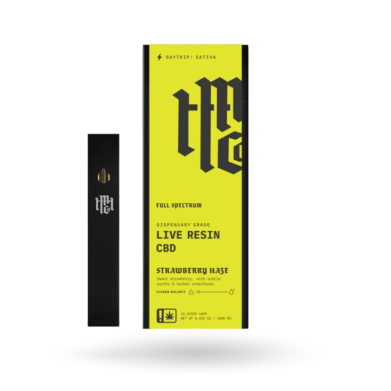 Modern Herb Co: Strawberry Haze Daytrip - Sativa Live Resin CBD Disposable - 1g