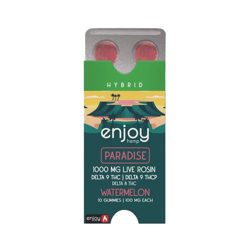 Enjoy: 100mg THC+THCp Live Rosin Paradise Hybrid Gummies