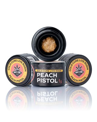 WNC: Peach Pistol Cold Cure Live Rosin THCa Concentrate 1g