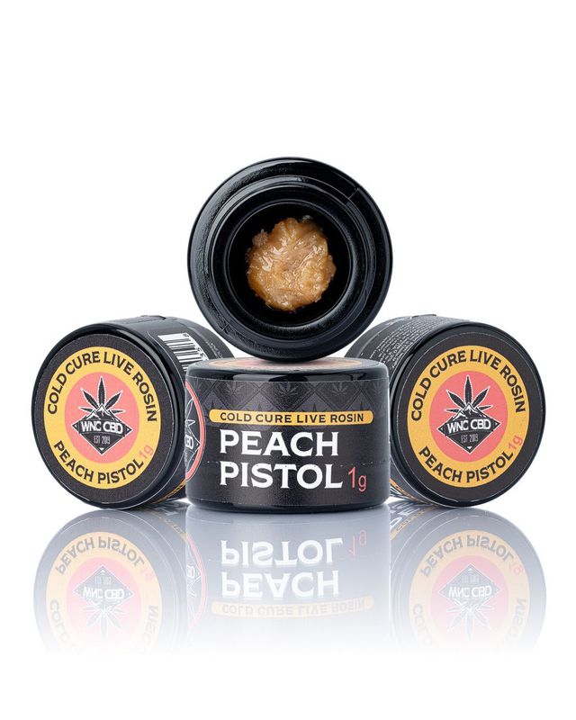 WNC: Peach Pistol Cold Cure Live Rosin THCa Concentrate 1g