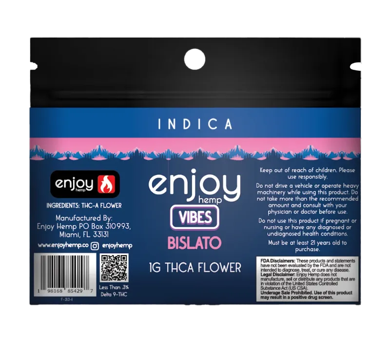 Enjoy: Vibes 1g THCa Flower - Indica Bislato