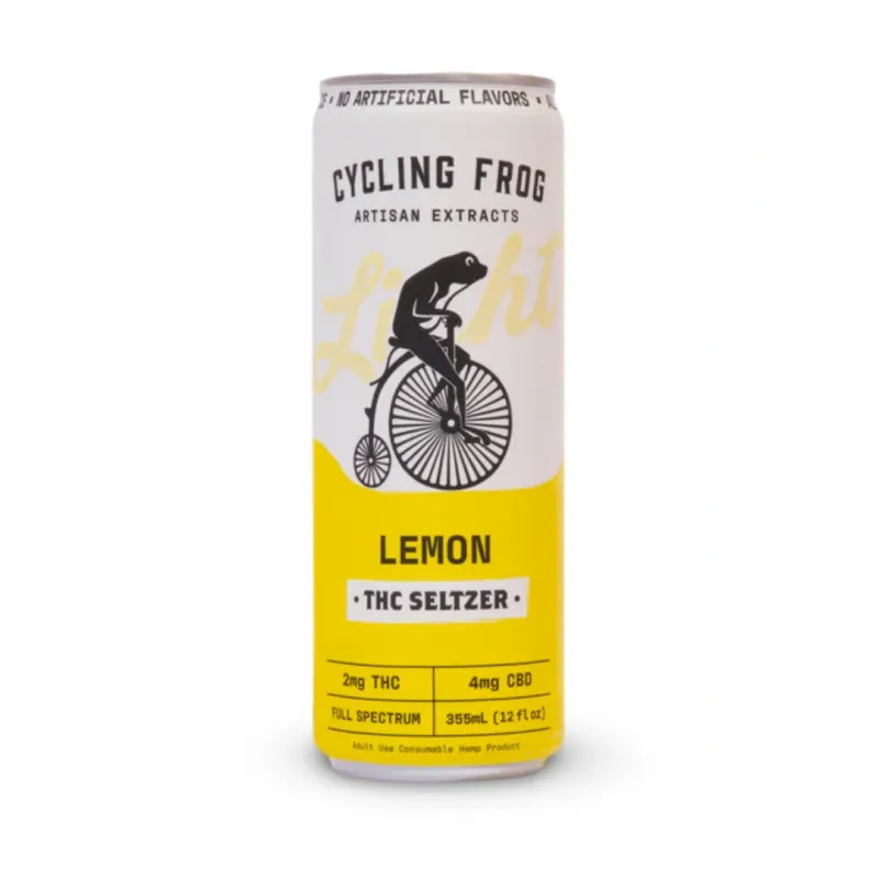 Cycling Frog: Lemon Light THC Seltzer 2mg THC + 4mg CBD Single Can
