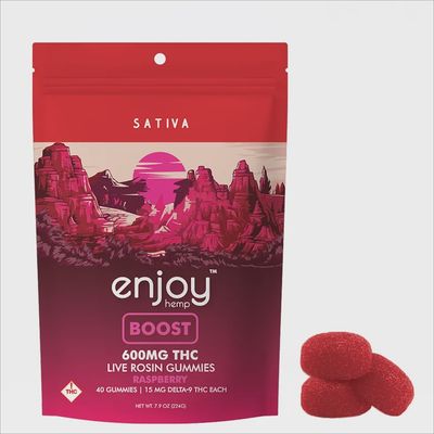 Enjoy: 15mg Live Rosin Delta 9 THC Gummies Boost 40ct