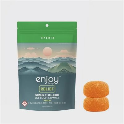 Enjoy: Live Rosin 15mg Delta 9 THC + CBG Relief 2 pack (Hybrid)