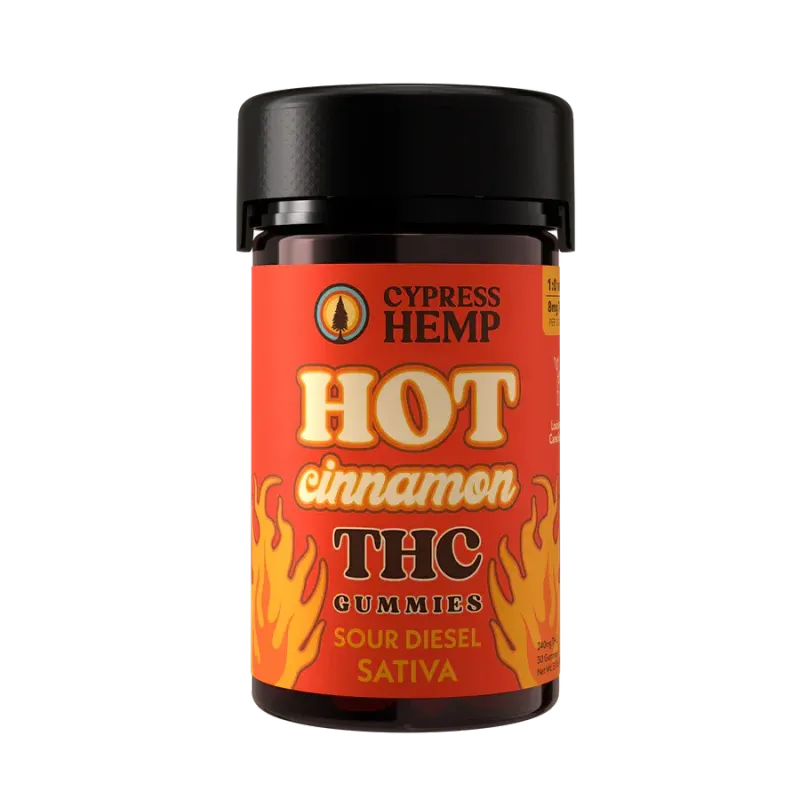 Cypress Hemp: Hot Cinnamon Sativa 8mg THC Gummies / 30ct